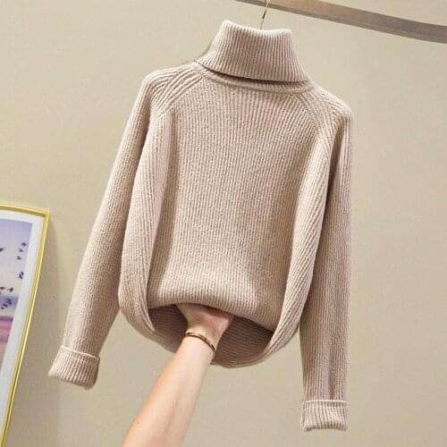 Turtleneck Women Sweater Women Long Sleeve Pullover 2020 Autumn Winter Casual Jumper Loose Coat Fashion Solid Color Comfortable