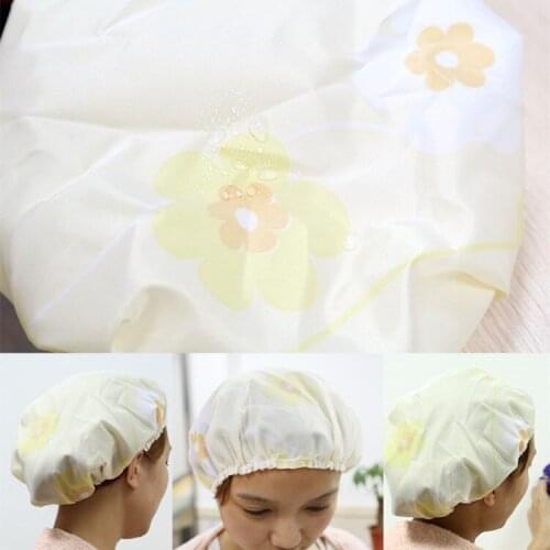 Waterproof adult shower cap, kitchen smokeproof hat shower shower headgear, random color
