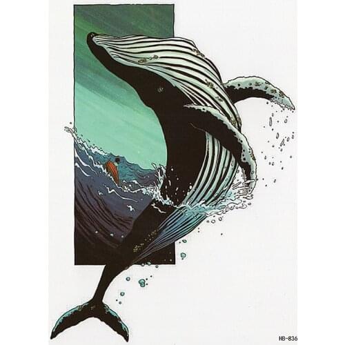 Waterproof Temporary Tattoos Sticker cool Flash Tattoo whale translated tattoos fake tattoo for women men kids