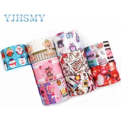 YJHSMY G-18927-1229,38 mm 5 Yards Cartoon Thermal transfer Printed grosgrain Ribbons,DIY handmade gift wrap Materials