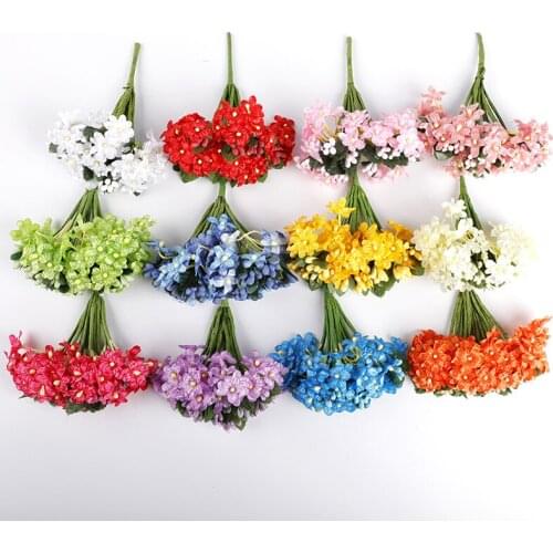 12 pieces Gypsophila wedding decorative flowers wreaths vases for home decoration accessories diy candy box artificial flowers