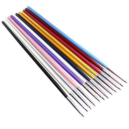 Hot 12Pcs Nail Art Flower Design Painting Fine Details Tips Drawing Pen Brush