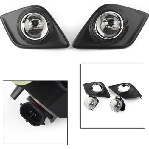 2X Auto Car Front Fog Light Lamps Kits w/ Frame Cover Wire Cable For Toyota Hilux Revo Pickup 2015 2016 2017