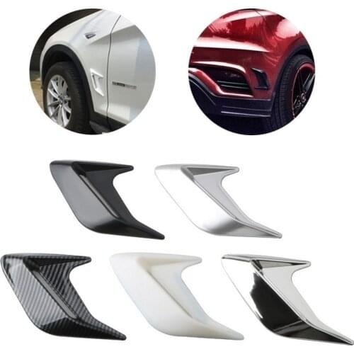 2pcs 3D Car Air Outlet Side Shark Gill Sticker Board Simulation Automobile Hood Decoration Car Styling Stickers
