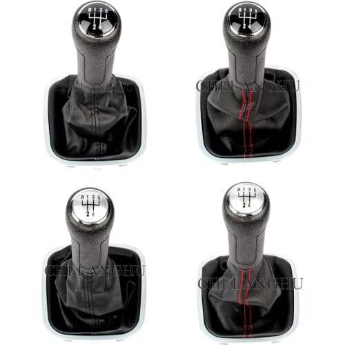 For VW Polo 6R Sedan 2011 2012 2013 2014 2015 2016 2017 Car-Stying 6 Speed Gear Stick Gear Shift Knob Lever Leather Boot