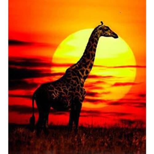 5D DIY Diamond Painting Square/Round Diamond Animal Painting Giraffe Picture Cross Stitch Furniture Decoration Gift WG2899