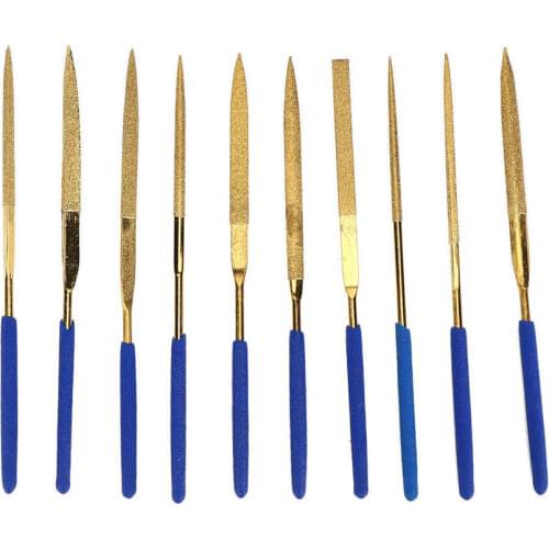 3x140mm Titanium Plated Steel Diamonds Needle Files Tools Kit for Steel Ceramics Filing