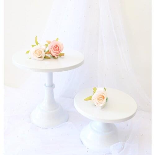 White Cake Stands Sets Romantic Wedding Birthday Party Dessert Tableware Cupcake Plates High Feet Cake Plates Cake Display
