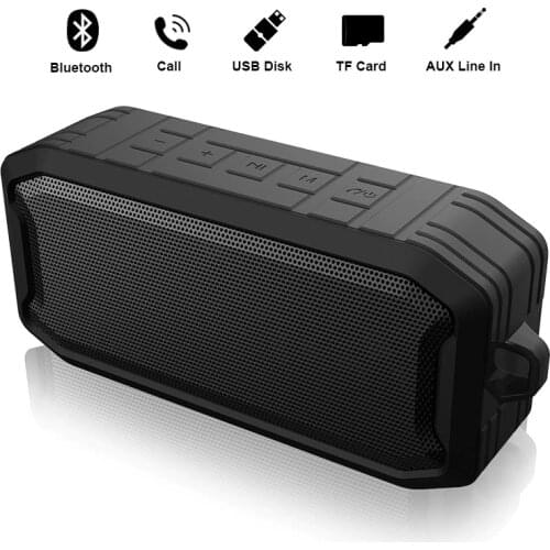 Wireless Bluetooth Speaker Portable Column Outdoor Waterproof Speaker with FM Radio Support USB AUX TF Stereo Music Box Speakers