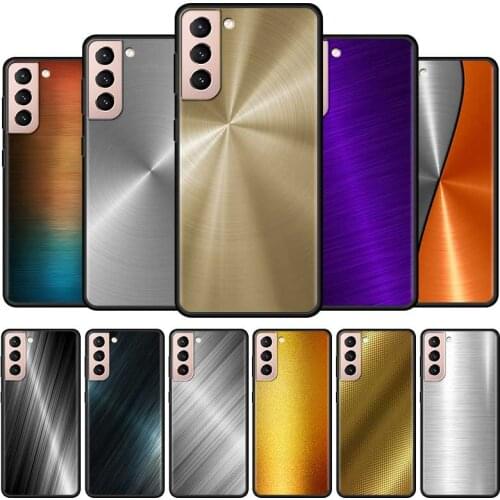 Dark Brushed Metal Texture Phone Case for Samsung Galaxy S21 Ultra S20 FE S10 5G S9 S8 Plus S10e S7 Edge Mobile Phones Cover