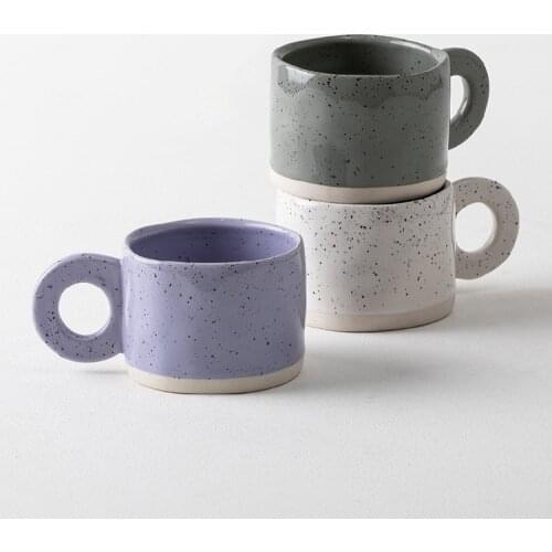 Coffee mugs cup Nordic shaped ceramic drinking cup creative home breakfast milk mug matte kiln turned retro drinkware 300ml