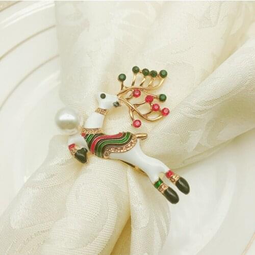 12pcs/lot Napkin ring Christmas color deer napkin ring napkin buckle suitable for wedding banquet holiday party