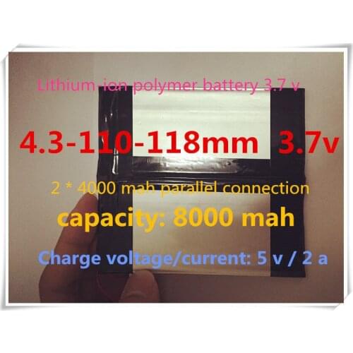 [L304] 43110118 3.7V,8000mAH,[40110120] ; polymer lithium ion / Li-ion battery for tablet pc,vido,ployer