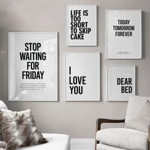 Minimalist Letters Inspiring Words Canvas Painting Art Nordic Posters and Prints Wall Pictures for Living Room Decor Frameless