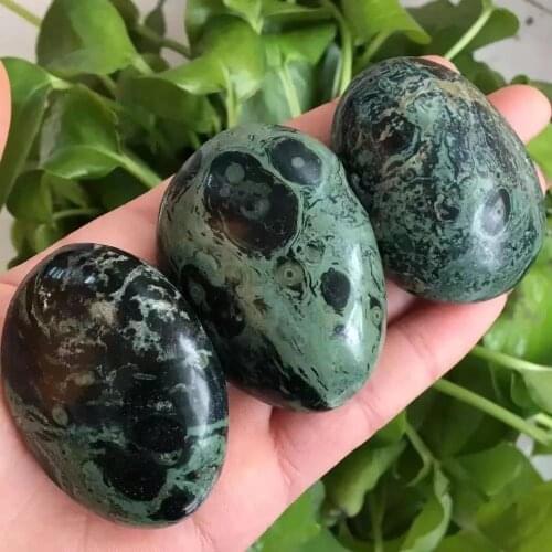 MOKAGY Natural Polished Kambaba Palm Stones Healing Crystal Massage for Gift 1pc