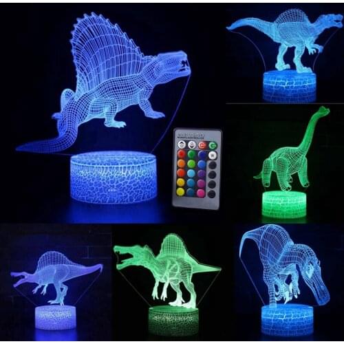 3D LED Night Light Dinosaur Series Lamp 16Colors Change Night light Remote Control Table Lamps Toys Gift For Kid Home Decoration