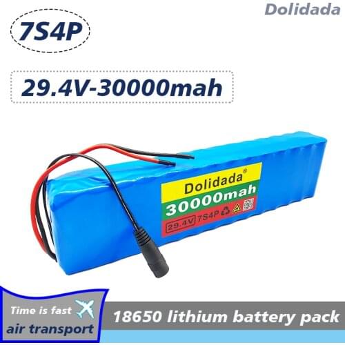 Original 7S4P 24V 30Ah 29.4V FOR Lithium-ion battery pack Built-in BMS electric bike unicycle scooter wheelchair motor