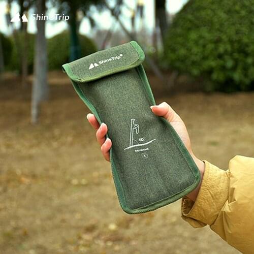 ShineTrip Outdoor Camping Tent Pegs Bag Oxford Cloth Hammer Wind Rope Tent Nail Storage Pouch Travelling Accessories for 20/30cm