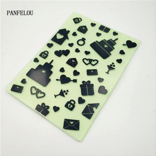 PANFELOU Easter Sweet cake gift Embossing folders Plastic For Scrapbooking DIY Template Fondant Cake Photo Album Card Making