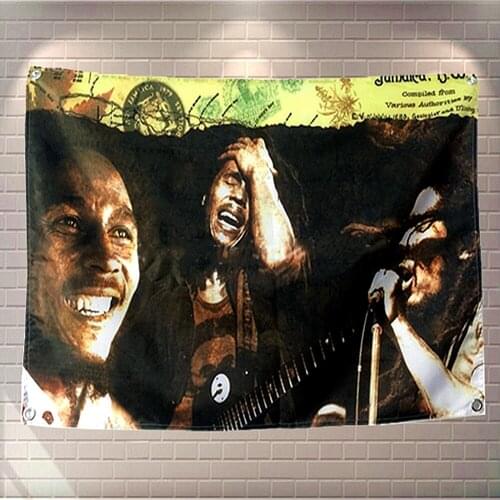 Rock Band Hip Hop Heavy Metal Regga Poster Bedroom Bar Cafe Home Decor Wall Art Hanging Flag Banner Tapestry Cloth Printing
