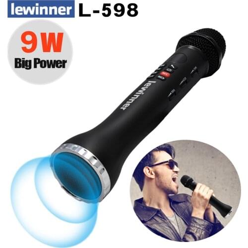 Lewinner L598 Professional Karaoke Microphone Portable Bluetooth microphone Wireless Speaker for phone Handheld Dynamic mic