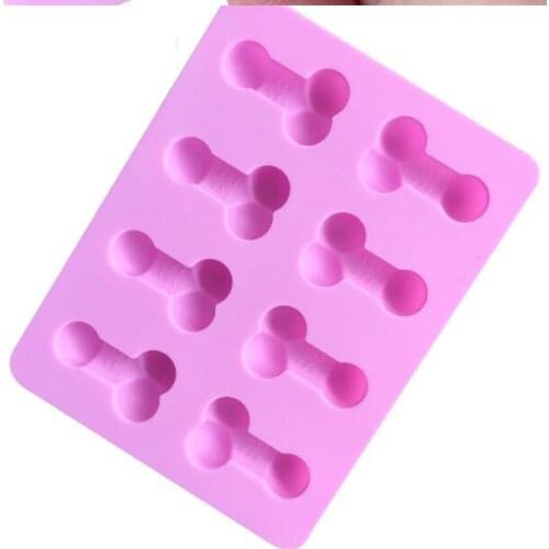 Silicone Ice Mold Funny Candy Biscuit Ice Mold Tray Bachelor Party Jelly Chocolate Cake Mold Household 8 Holes Baking Tools Moul