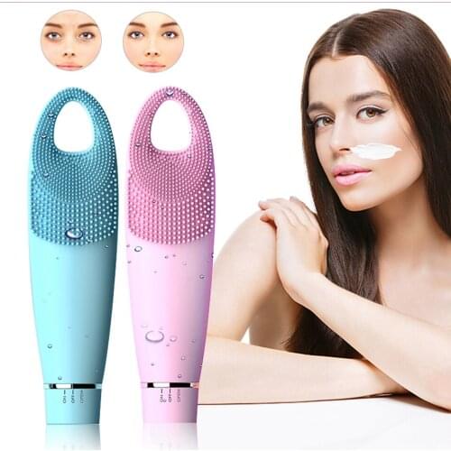 Facial Cleansing Brush Silicone Sonic Vibration Mini Cleaner Deep Pore Cleaning Skin Eye Massager Face Care Tools