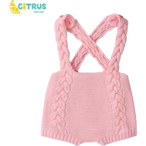 CITRUS Baby Romper Infant Jumpsuit Overall Sleeveless Baby Boys Clothing Autumn Knitted Girls Baby Casual Clothes For 3-18M