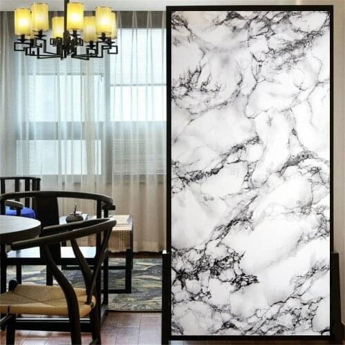 Privacy Windows Film Decorative Marble Style Stained Glass Window Stickers No Glue Static Cling Frosted Window Cling Tint 81