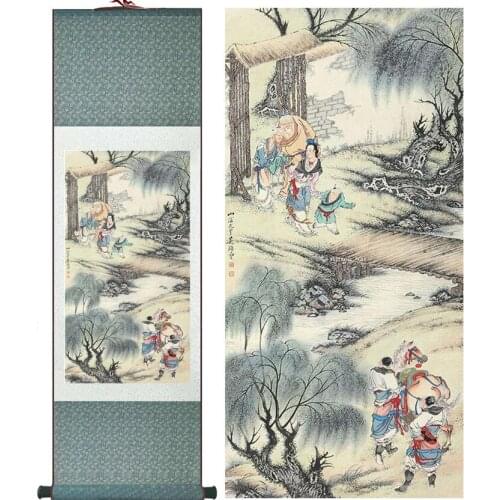 Traditional people painting Chinese scroll painting landscape art painting home decoration painting