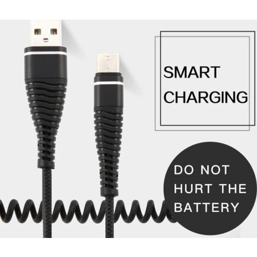 USB-C Type C Cable Coiled Spring Spiral Type-C Male Extension Cord Data Sync Charger Wire Charging Cable For Samsung