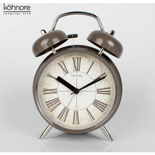 Vintage Bedside Round Metal Alarm Clock Modern Minimalist Silent Creative Alarm Clock Student Bedroom Home Decoration MM60NZ