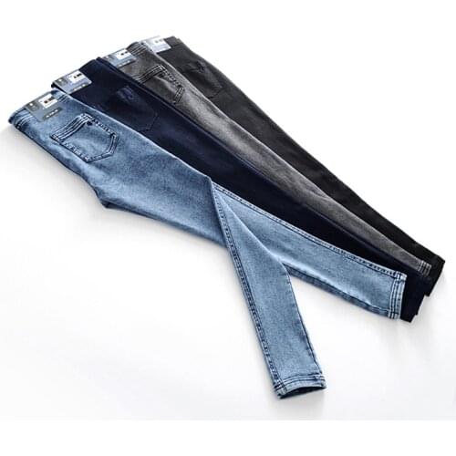 Woman High Elastic plus size Women Jeans femme washed casual skinny pencil pants Jeans for women Jeans With High Waist Jeans