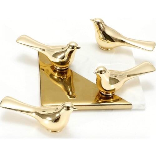 Gold Bird Cabinet Knobs Wall Hanging Hook Animal Drawer Pulls Vintage Kitchen Door Handles and Knobs Furniture Handle Decoration