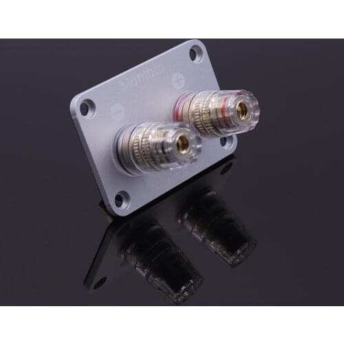 1PC 2-digit Square Crystal Copper aluminum Alloy Terminal Speaker Junction Box DIY Accessories 65*45mm
