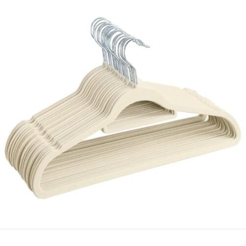 10 Pcs Flocking Hanger Non-Slip Plastic Flocking Velvet Coat Flocked Custom Hanger Seamless Drying Rack