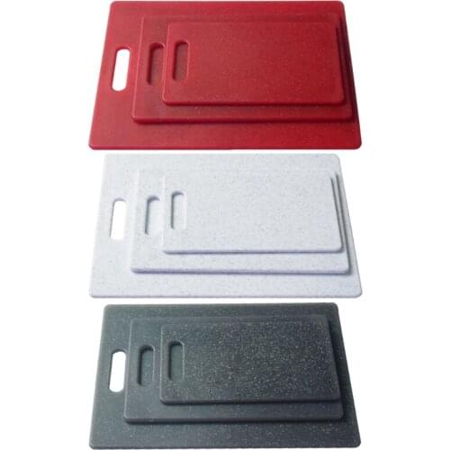 T84E 3Pcs Plastic Imitation Marble Appearance Cutting Board Food Safe PP Material Dishwasher Safe Thick Chopping Plate with Easy