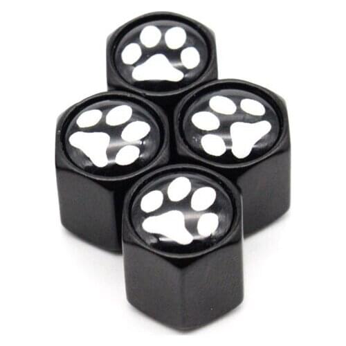 4Pcs/Set Fashion Zinc Alloy Animal Footprint Style Tire Valve Stem Cap Tire Wheel Stem Air Valve Caps for Auto Cars New