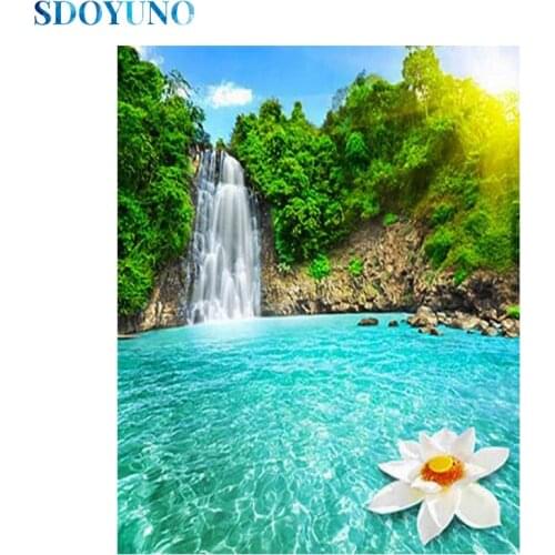 SDOYUNO 5D Diamond Painting Scenery Full Square/Round Rhinestone Pictures Seascape Home Decor Mosaic Diamond Embroidery