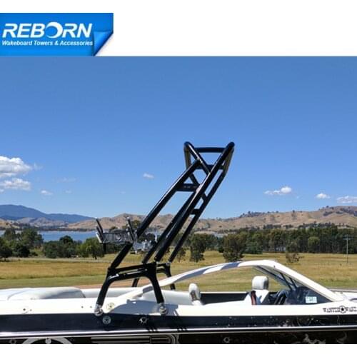 Reborn LaunchX Aluminium Boat Wakeboard Tower Black Coated
