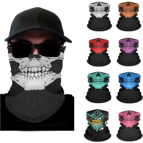 Skull Ghost Pattern Balaclavas Halloween Party Face Masks Windproof Outdoor Sports Bandanas Bicycle Bike Driving Scarf Cosplay