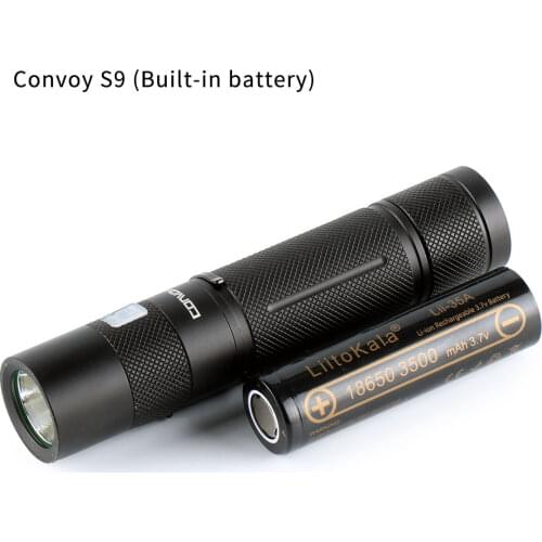 Convoy S9 flashlight ,cree xml2 inside,with micro USB charging port,18650 flashlight ,torch,built-in 18650 battery