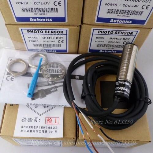 BR400-DDT M18 12-24VDC 4-Wire NC NO Autonics Diffuse Reflectance Photoelectric Switch High Quality