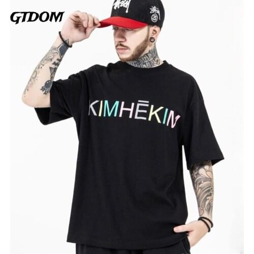 GTDOM Mens Spring/summer 2021 New Popular Logo Color Letterprint Love Loose Short Sleeve Oversize T-shirt for Men and Women