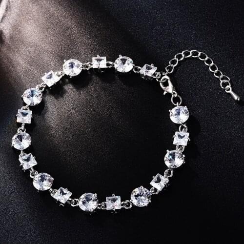 FYM Fashion New Arrival Luxury 2 Colors Bracelet Boho Cubic Zirconia Crystal Bracelet Bracelets For Women Party