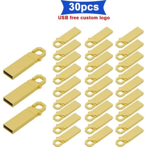 Hot Sale 30pcs free logo USB 2.0 Flash Drive 128GB Pen Drive 8GB 16GB 32GB 64GB 4GB Pendrive micro Usb menory stick wedding gift