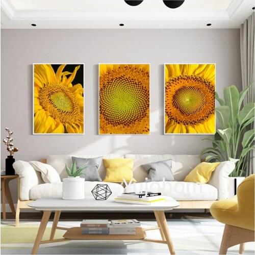 Sunflower Canvas Painting Rustic Home Decor Wall Pictures for Living Room Kitchen Decoration Landscape Poster Sunflower Print