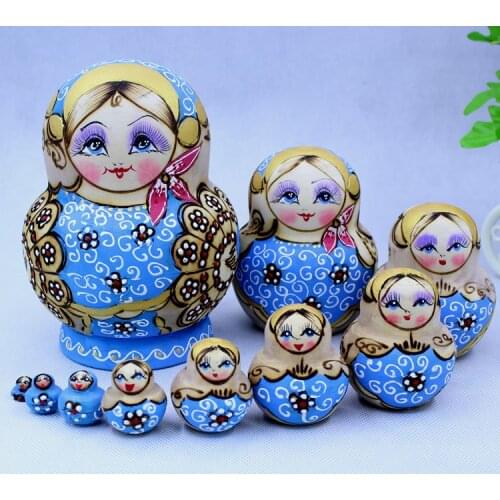 10pcs/ Set Wooden Russian Matryoshka Dolls Handmade Education Toys Kids Gift Home Decor
