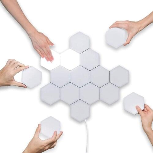 Quantum LED Light Modular Touch Sensor Wall Lamp Removable Geometry Assembly Night Light Hexagonal Wall Light Home Decoration