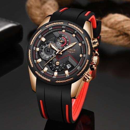 LIGE New Mens Watches Top Luxury Brand Men Unique Sports Watch Mens Quartz Date Clock Waterproof Wrist Watch Relogio Masculino